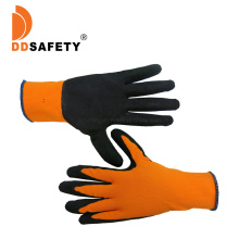 13 Gauge Fluorescent Orange Nylon with Black Latex Crinkle Gloves